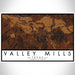 Valley Mills Texas Map Print Landscape Orientation in Ember Style With Shaded Background