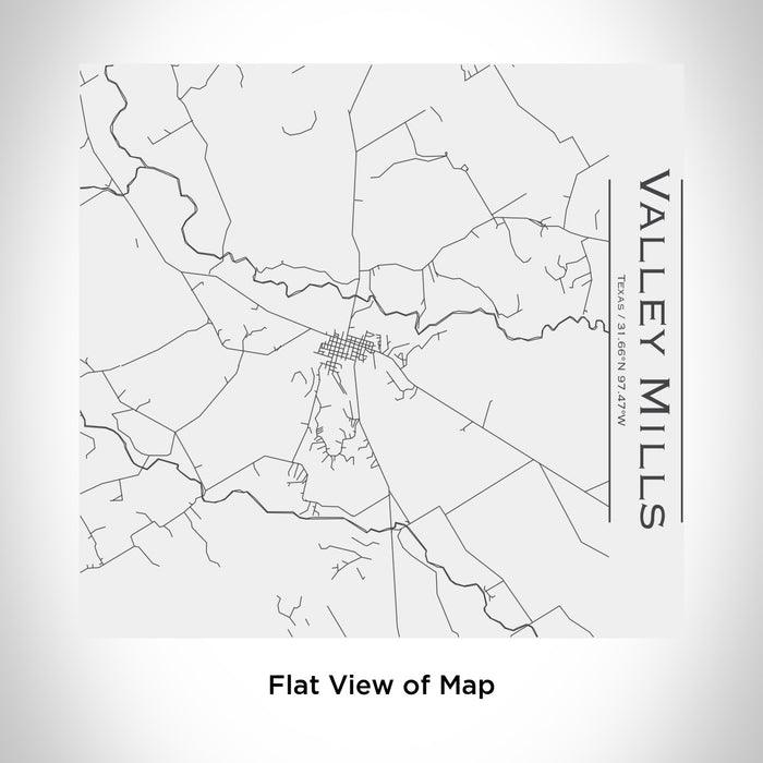 Rendered View of Valley Mills Texas Map Engraving on 17oz Stainless Steel Insulated Tumbler in White