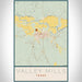 Valley Mills Texas Map Print Portrait Orientation in Woodblock Style With Shaded Background
