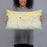 Person holding 20x12 Custom Valley Mills Texas Map Throw Pillow in Woodblock