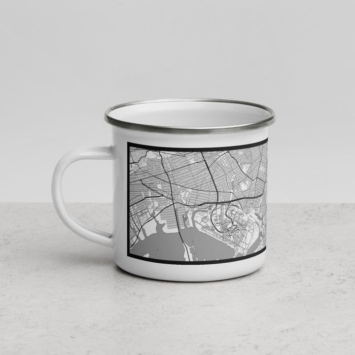 Left View Custom Valley Stream New York Map Enamel Mug in Classic