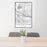 24x36 Vancouver Washington Map Print Portrait Orientation in Classic Style Behind 2 Chairs Table and Potted Plant