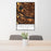 24x36 Vancouver Washington Map Print Portrait Orientation in Ember Style Behind 2 Chairs Table and Potted Plant