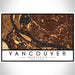 Vancouver Washington Map Print Landscape Orientation in Ember Style With Shaded Background