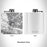 Rendered View of Vancouver Washington Map Engraving on 6oz Stainless Steel Flask in White