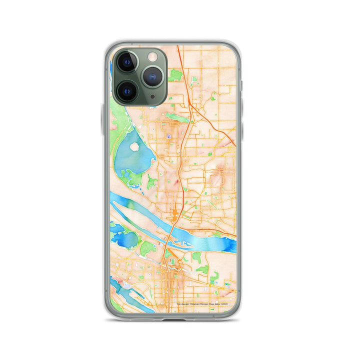 Custom Vancouver Washington Map Phone Case in Watercolor