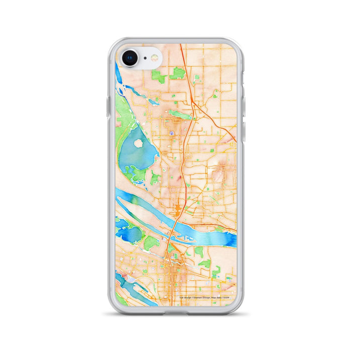 Custom Vancouver Washington Map iPhone SE Phone Case in Watercolor