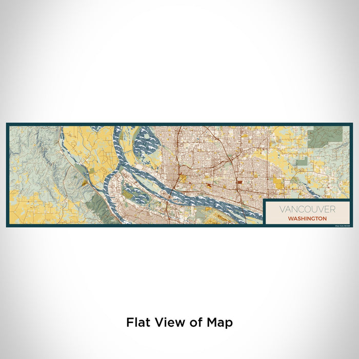 Flat View of Map Custom Vancouver Washington Map Enamel Mug in Woodblock