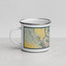 Left View Custom Vancouver Washington Map Enamel Mug in Woodblock