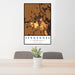 24x36 Vergennes Vermont Map Print Portrait Orientation in Ember Style Behind 2 Chairs Table and Potted Plant