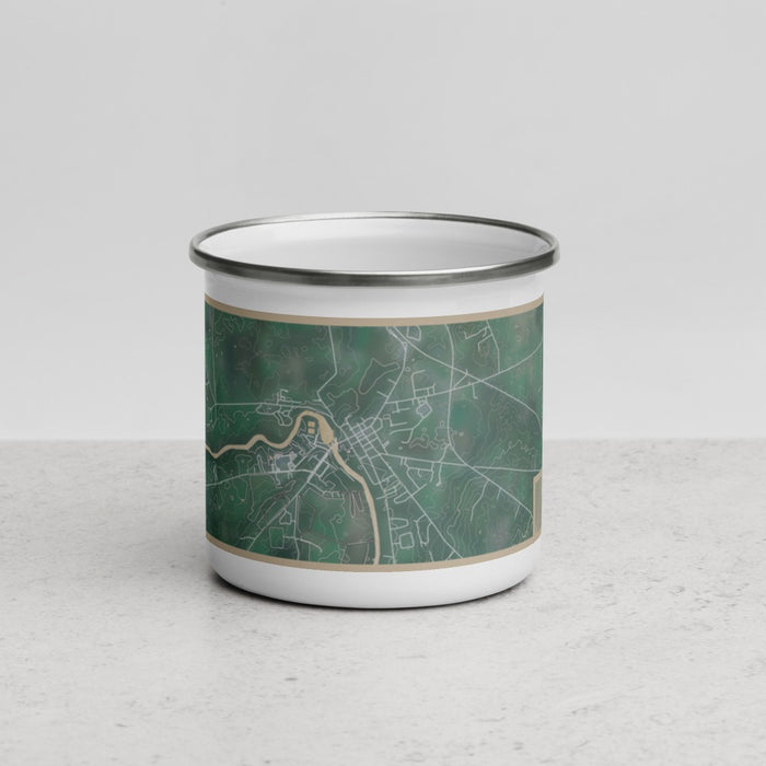 Front View Custom Vergennes Vermont Map Enamel Mug in Afternoon