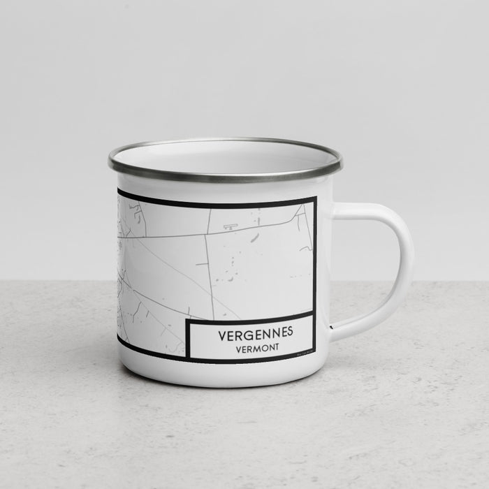 Right View Custom Vergennes Vermont Map Enamel Mug in Classic