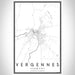 Vergennes Vermont Map Print Portrait Orientation in Classic Style With Shaded Background