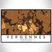 Vergennes Vermont Map Print Landscape Orientation in Ember Style With Shaded Background