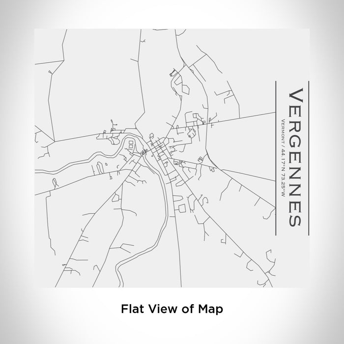 Rendered View of Vergennes Vermont Map Engraving on 17oz Stainless Steel Insulated Tumbler in White