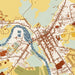 Vergennes Vermont Map Print in Woodblock Style Zoomed In Close Up Showing Details