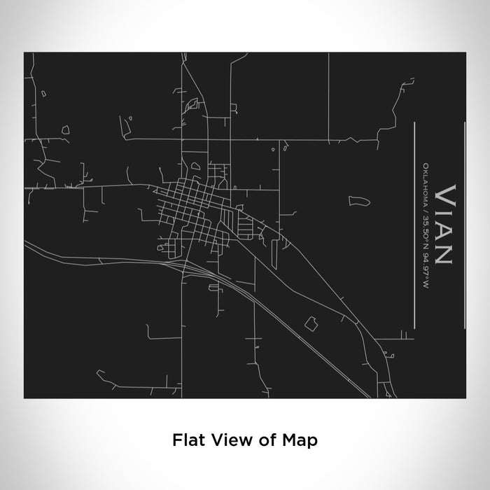 Rendered View of Vian Oklahoma Map Engraving on 20oz Stainless Steel Insulated Bottle with Bamboo Top in Black