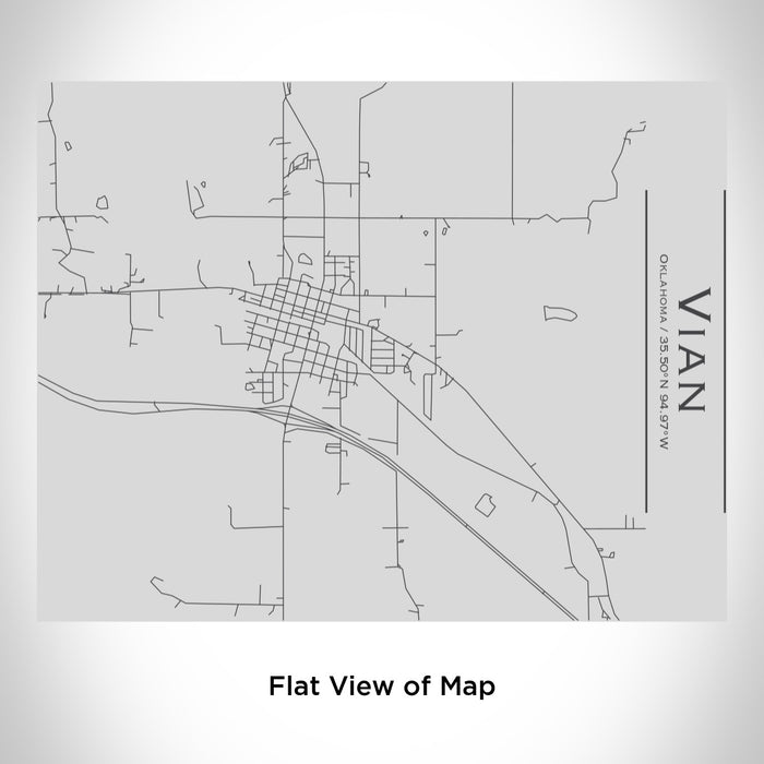 Rendered View of Vian Oklahoma Map Engraving on 20oz Stainless Steel Insulated Bottle with Bamboo Top