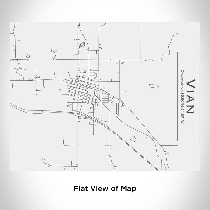 Rendered View of Vian Oklahoma Map Engraving on 20oz Stainless Steel Insulated Bottle with Bamboo Top in White