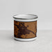Front View Custom Vian Oklahoma Map Enamel Mug in Ember