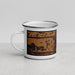 Left View Custom Vian Oklahoma Map Enamel Mug in Ember
