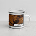 Right View Custom Vian Oklahoma Map Enamel Mug in Ember
