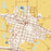 Vian Oklahoma Map Print in Woodblock Style Zoomed In Close Up Showing Details