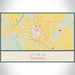 Vian Oklahoma Map Print Landscape Orientation in Woodblock Style With Shaded Background