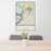 24x36 Vicksburg Mississippi Map Print Portrait Orientation in Woodblock Style Behind 2 Chairs Table and Potted Plant