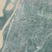 Vicksburg Mississippi Map Print in Afternoon Style Zoomed In Close Up Showing Details
