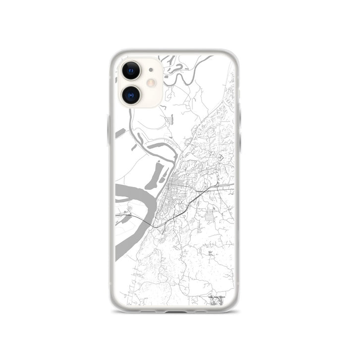 Custom iPhone 11 Vicksburg Mississippi Map Phone Case in Classic