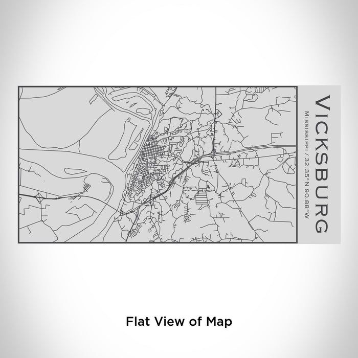 Rendered View of Vicksburg Mississippi Map Engraving on 17oz Stainless Steel Insulated Cola Bottle