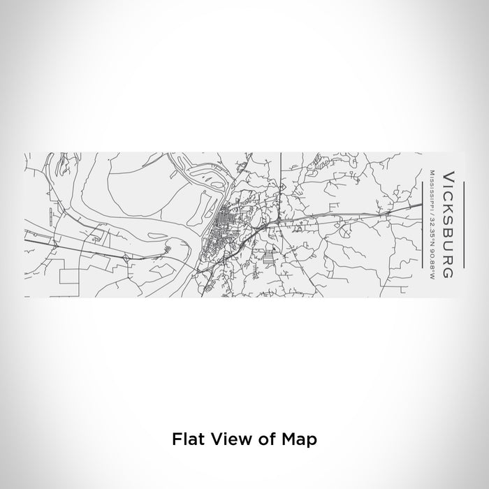 Rendered View of Vicksburg Mississippi Map Engraving on 10oz Stainless Steel Insulated Cup with Sliding Lid in White