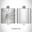 Rendered View of Vicksburg Mississippi Map Engraving on 6oz Stainless Steel Flask