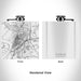 Rendered View of Vicksburg Mississippi Map Engraving on 6oz Stainless Steel Flask in White