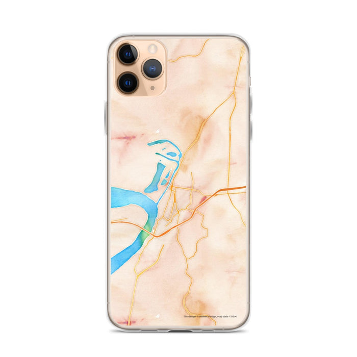 Custom iPhone 11 Pro Max Vicksburg Mississippi Map Phone Case in Watercolor
