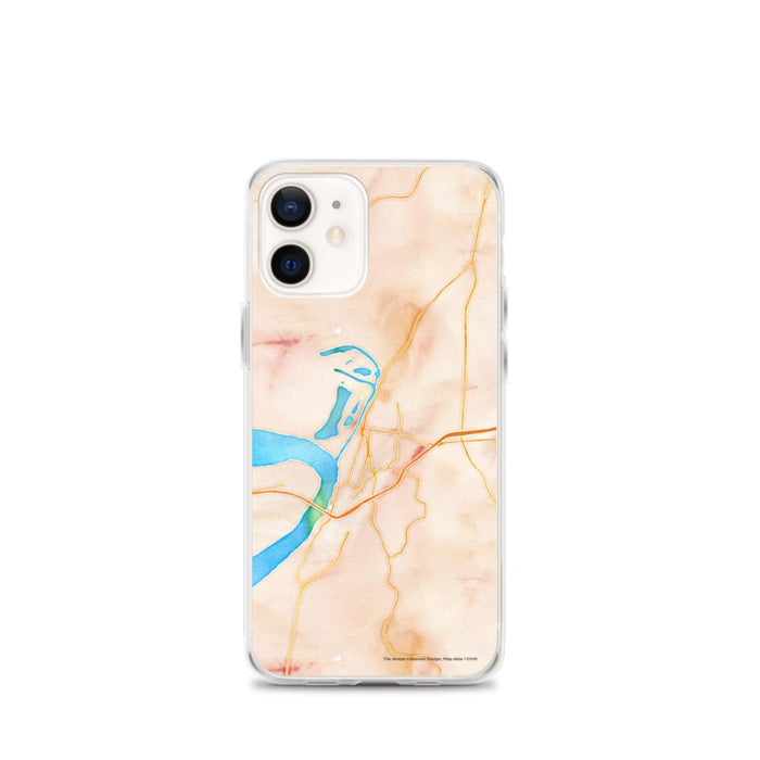 Custom iPhone 12 mini Vicksburg Mississippi Map Phone Case in Watercolor