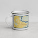 Left View Custom Vicksburg Mississippi Map Enamel Mug in Woodblock