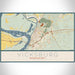 Vicksburg Mississippi Map Print Landscape Orientation in Woodblock Style With Shaded Background