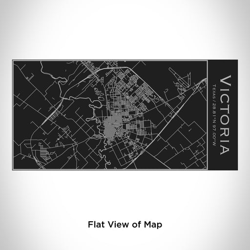 Rendered View of Victoria Texas Map Engraving on 17oz Stainless Steel Insulated Cola Bottle in Black