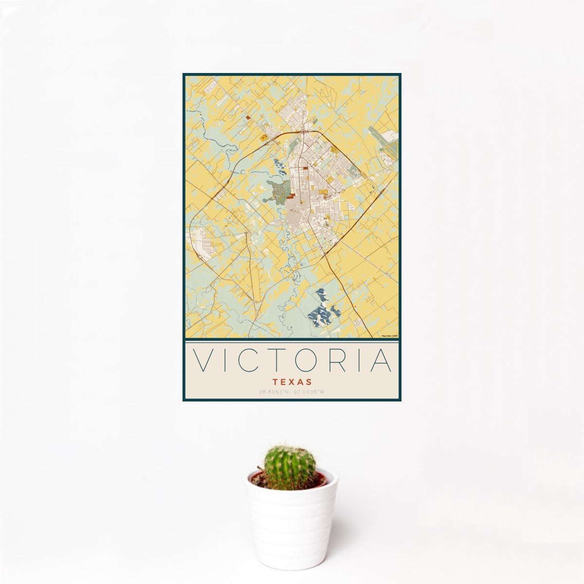 Victoria - Texas Map Print in Woodblock — JACE Maps