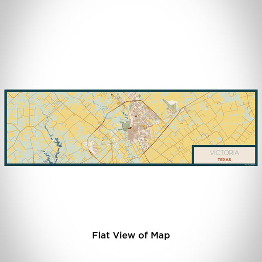 Flat View of Map Custom Victoria Texas Map Enamel Mug in Woodblock