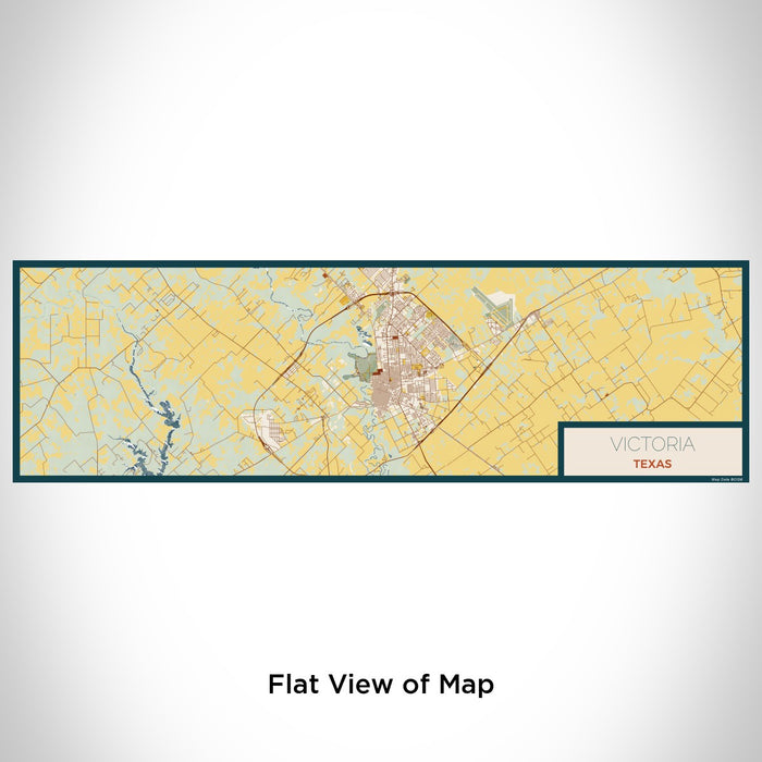 Flat View of Map Custom Victoria Texas Map Enamel Mug in Woodblock