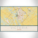 Victoria Texas Map Print Landscape Orientation in Woodblock Style With Shaded Background