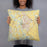 Person holding 18x18 Custom Victoria Texas Map Throw Pillow in Woodblock