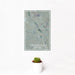 12x18 Victorville California Map Print Portrait Orientation in Afternoon Style With Small Cactus Plant in White Planter