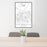 24x36 Victorville California Map Print Portrait Orientation in Classic Style Behind 2 Chairs Table and Potted Plant