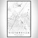 Victorville California Map Print Portrait Orientation in Classic Style With Shaded Background