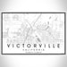 Victorville California Map Print Landscape Orientation in Classic Style With Shaded Background