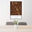 24x36 Victorville California Map Print Portrait Orientation in Ember Style Behind 2 Chairs Table and Potted Plant